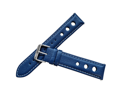 BLUE LEATHER RALLY WATCH STRAP