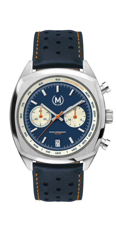 DRIVER CHRONOGRAPH MKII MECA-QUARTZ, BLUE REVERSE PANDA