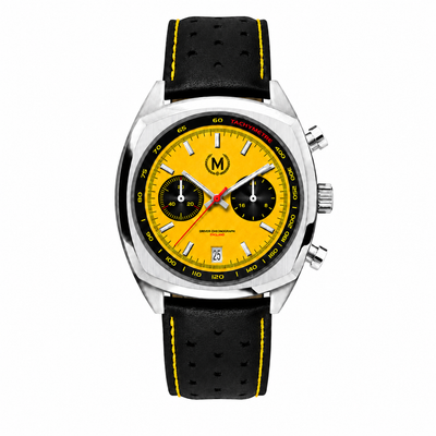 Driver Chronograph MKII Quartz, Yellow Reverse Panda (COMING EARLY 2027)