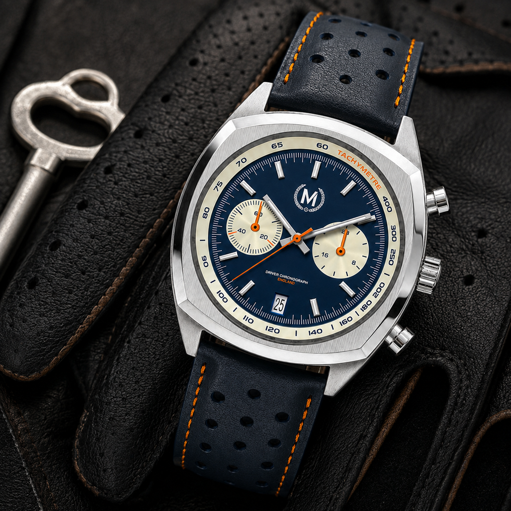 Driver Chronograph MKII Quartz, Blue Reverse Panda (PRE-ORDER NOW)