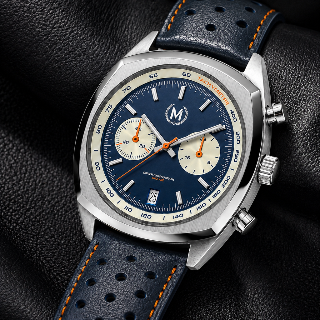 Driver Chronograph MKII Quartz, Blue Reverse Panda (PRE-ORDER NOW)