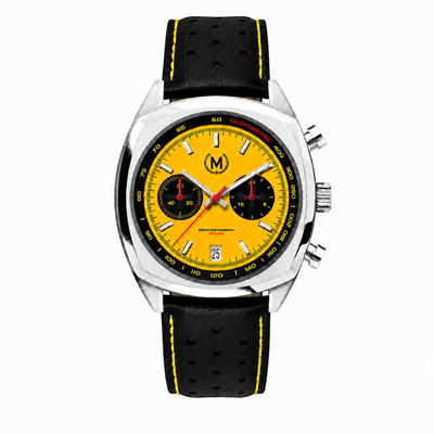 Driver Chronograph MKII Quartz, Yellow Reverse Panda (COMING EARLY 2027)