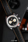 Black And Orange Leather Rally Watch Strap