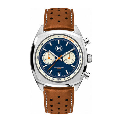 Driver Chronograph MKII Quartz, Blue Reverse Panda Tan Strap (PRE-ORDER NOW)