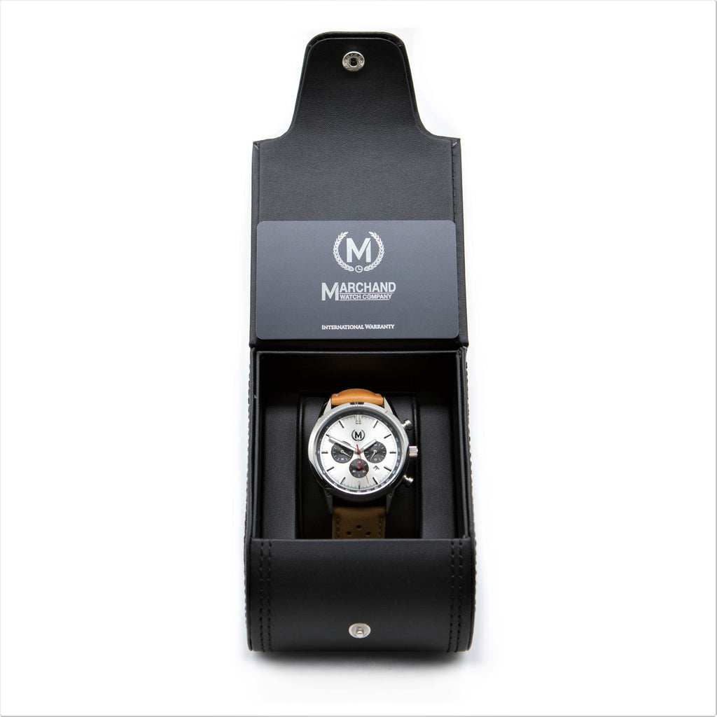 TOURER CHRONOGRAPH MK2, TAN STRAP - Marchand Watch Company