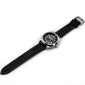 BLACK AND RED LEATHER RALLY WATCH STRAP, SILVER BUCKLE - Marchand Watch Company