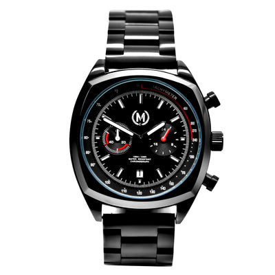 BLACK DRIVER CHRONOGRAPH, METAL STRAP - Marchand Watch Company